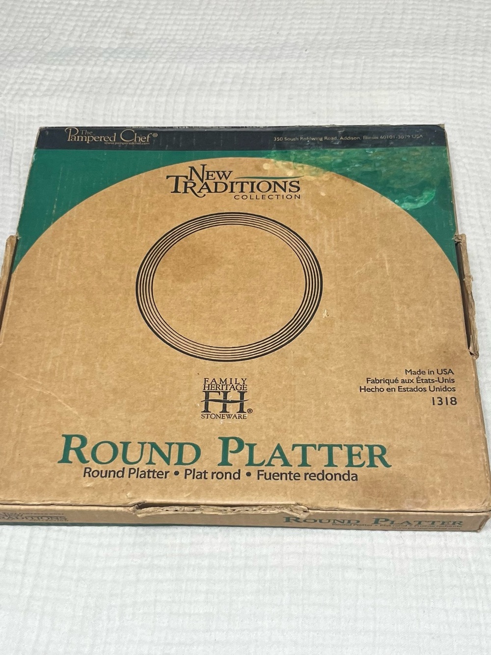 Pampered Chef 13.5” Round Platter, Glazed